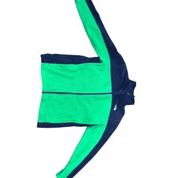 THE North Face Fleece Sweatshirt XL Boys Green/Navy Blue - Picture 9 of 14